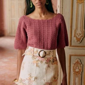 Sezane Amael Sweater, sz S, rosewood